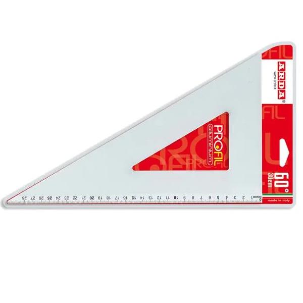 ARDA SQUADRA 60° DI 30 CM LINEA ALLUMINIO - MILLIMETRATA