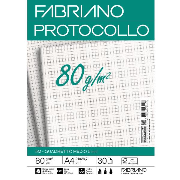 CARTA PROTOCOLLO A4 80g - RIG 5 MM 2