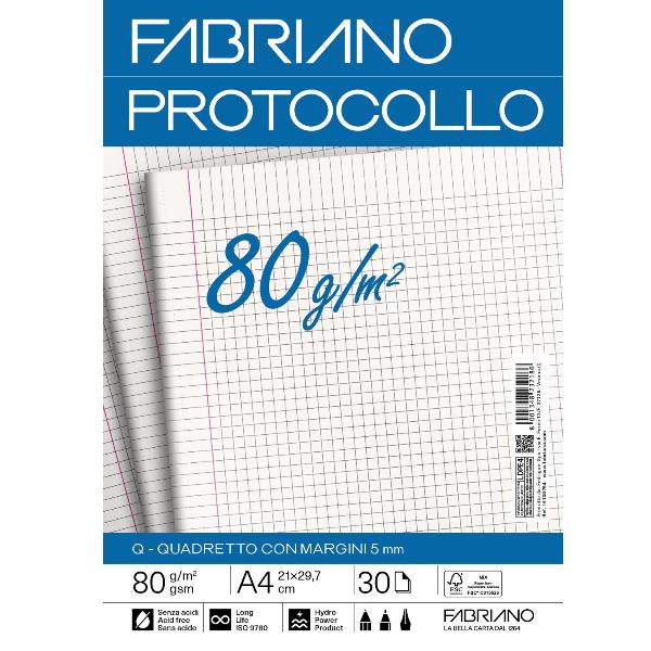 FABRIANO CARTA PROTOCOLLO A4 80g- RIG Q