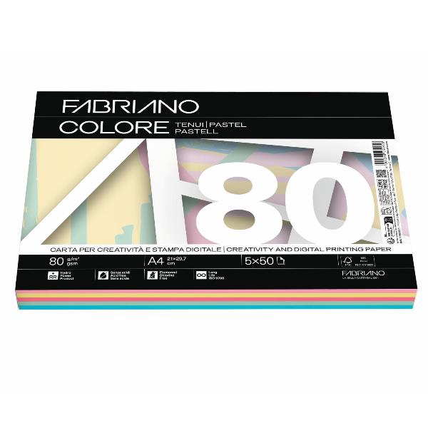 FABRIANO FABRIANO COLORE MIX TENUI - A4 80g 250 fogli