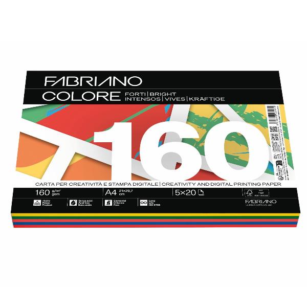 FABRIANO FABRIANO COLORE MIX FORTI - A4 160g 100 fogli