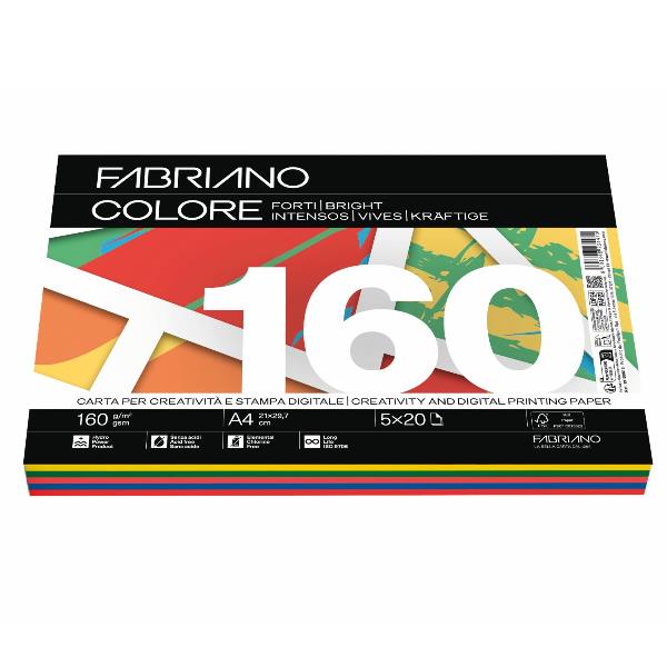 FABRIANO COLORE MIX FORTI - A4 160g 100 fogli 2