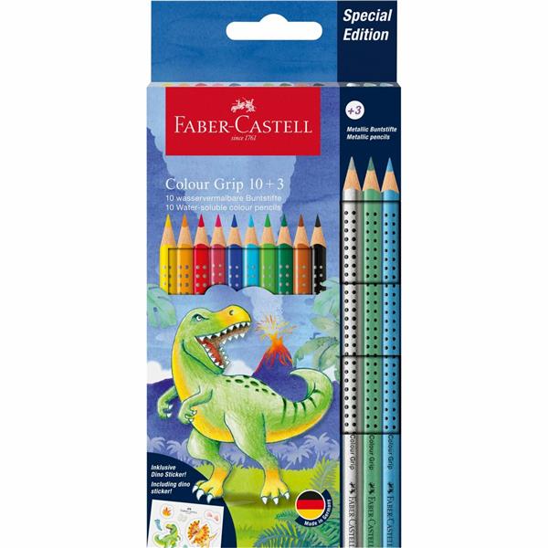 FABER CASTEL MATITE COLORATE COLOUR GRIP DINOSAURO + METALLIC