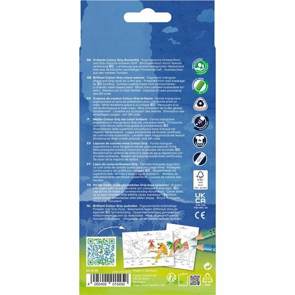 MATITE COLORATE COLOUR GRIP DINOSAURO + METALLIC 2