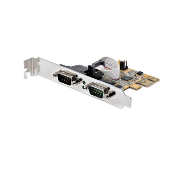 StarTech Scheda seriale PCI Express a due porte - Scheda di interfaccia seriale da PCIe a 2x RS232 (DB9)- Scheda PCIe con staffe standard o a basso profilo - 16C1050 UART - Ritenzione COM -