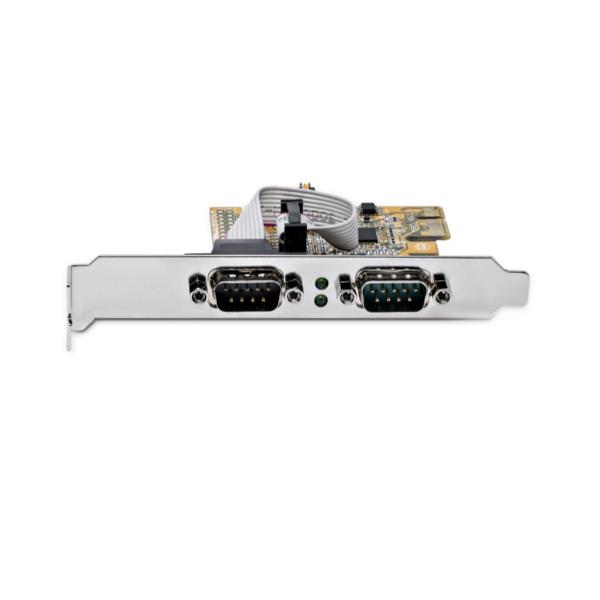Scheda seriale PCI Express a due porte - Scheda di interfaccia seriale da PCIe a 2x RS232 (DB9)- Scheda PCIe con staffe standard o a basso profilo - 16C1050 UART - Ritenzione COM - 2