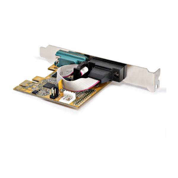 Scheda seriale PCI Express a due porte - Scheda di interfaccia seriale da PCIe a 2x RS232 (DB9)- Scheda PCIe con staffe standard o a basso profilo - 16C1050 UART - Ritenzione COM - 4