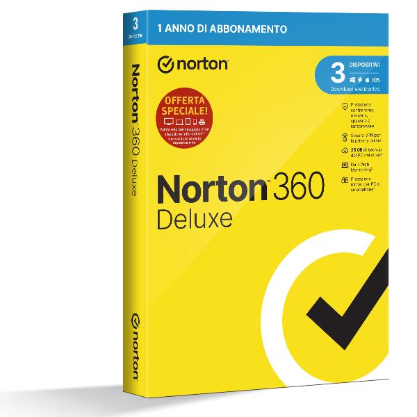 NORTON NORTON 360 DELUXE 25GB 1 USER 3 DEVICE ESD
