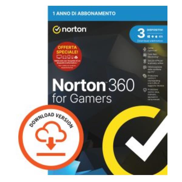 Norton 360 for GAMERS 2023 ATTACH - 3 Dispositivi 12 Mesi 50GB - ESD 2
