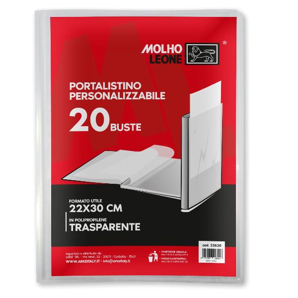 MOLHO LEONE Portalistino personalizzabile 20 buste A4 (conf.24)