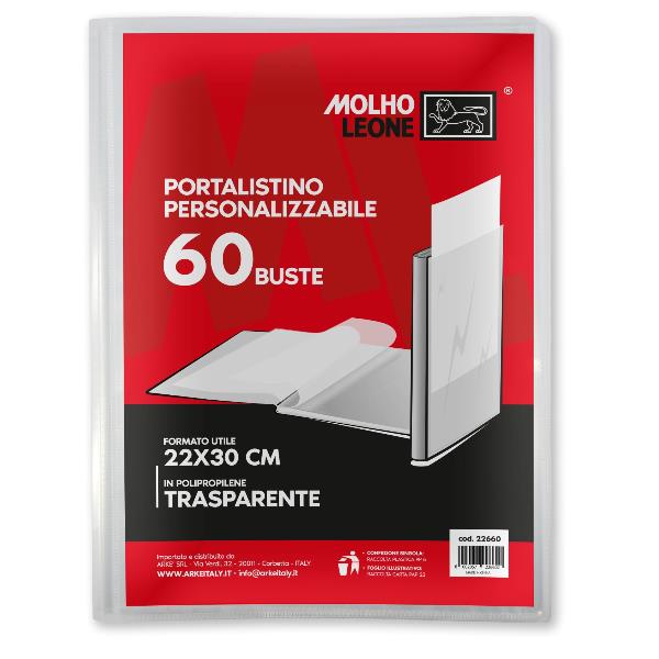 MOLHO LEONE Portalistino personalizzabile 60 buste A4 (conf.12)