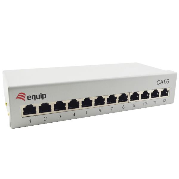 EQUIP EQUIP - PATCH PANEL 12-PORTE CAT.6 Desktop, Grigio Chiaro
