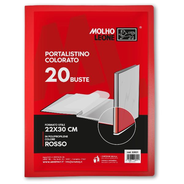 MOLHO LEONE Portalistino 20 buste rosso A4 (conf.24)