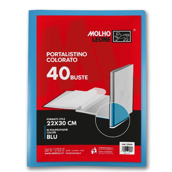 MOLHO LEONE Portalistino 40 buste azzurro (conf. 12)