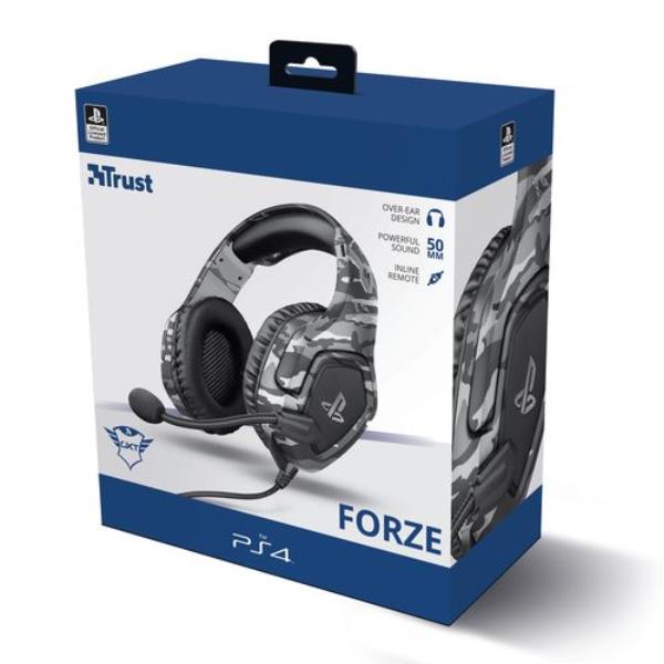 CUFFIE GAMING CABLATE JACK 3,5MM PLAYSTATION® CERTIFICATE, DRIVER 50MM - TRUST GXT488 FORZE-G CAMOUFLAGE/GRIGIO 6