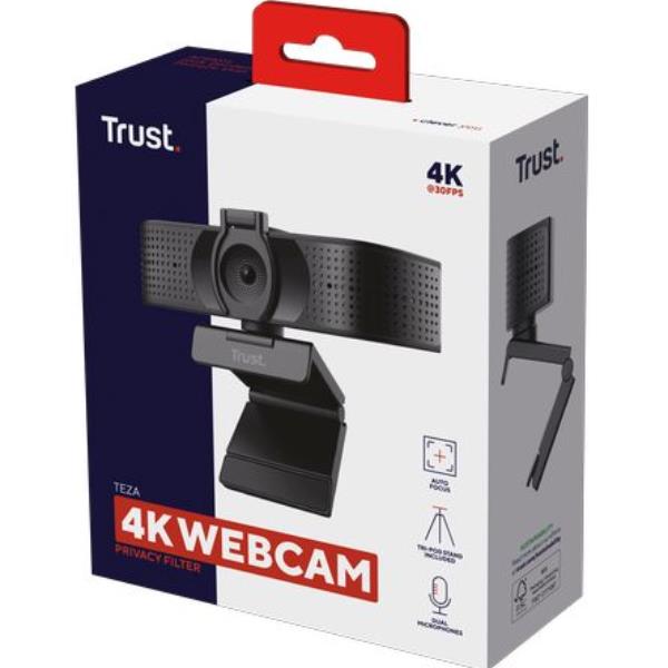 WEBCAM ULTRA HD 4K 3480X2160- FILTRO PRIVACY - TRUST TEZA - NERO 2