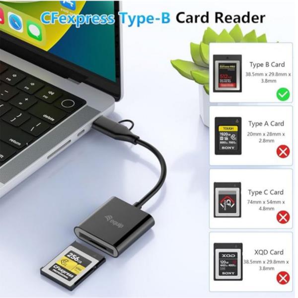 EQUIP - LETTORE DI SCHEDE CFexpress Tipo B, (USB-C + A), 10Gbps 5