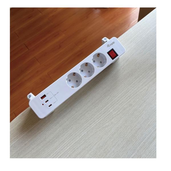 EQUIP - MULTIPRESA a morsetto a 3 uscite con 3 USB (2C + 1A) 4