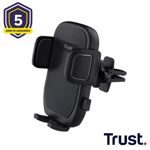 TRUST SUPPORTO/HOLDER PER TELEFONO CON MONTAGGIO ALLA VENTOLA DELL’ARIA - TRUST RUNO - NERO