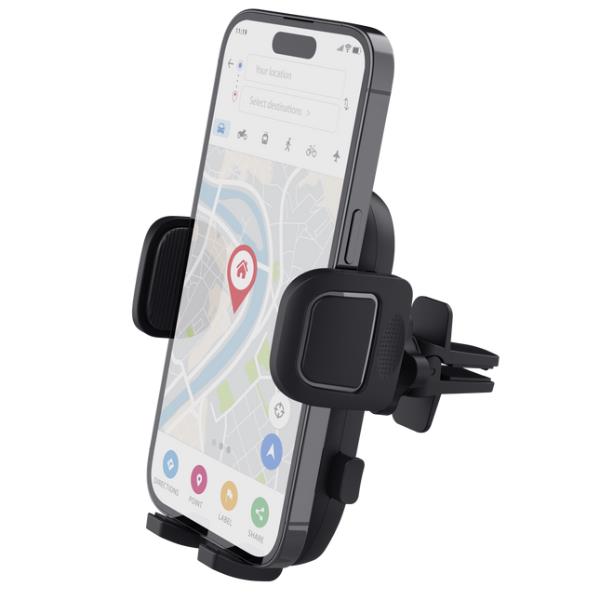 SUPPORTO/HOLDER PER TELEFONO CON MONTAGGIO ALLA VENTOLA DELL’ARIA - TRUST RUNO - NERO 5