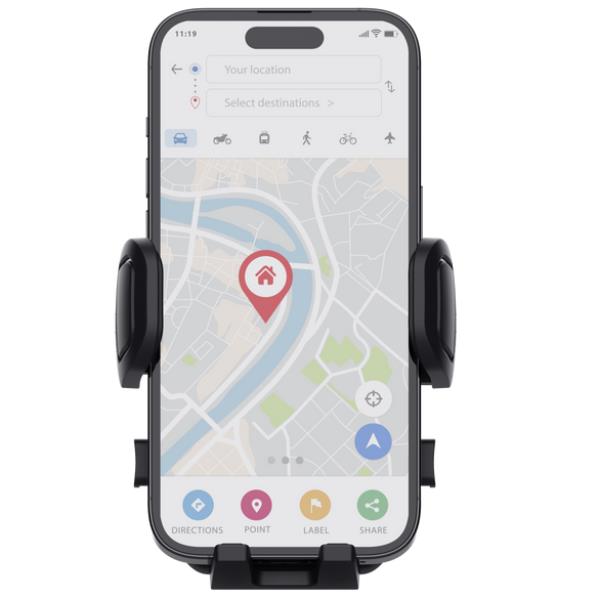 SUPPORTO/HOLDER PER TELEFONO CON MONTAGGIO ALLA VENTOLA DELL’ARIA - TRUST RUNO - NERO 8