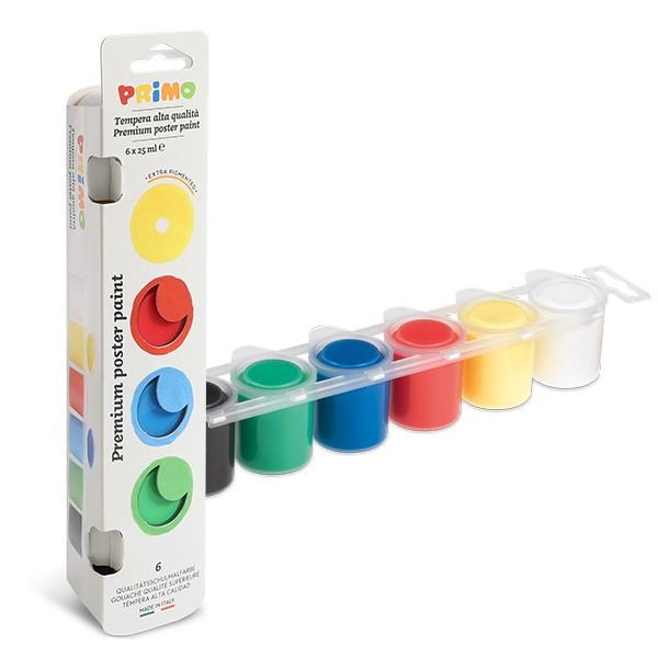 Primo TEMPERA IN VASETTO 25 ML - 6 COLORI BRILLANTI