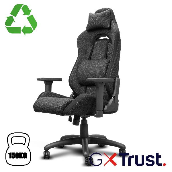 TRUST SEDIA GAMING PREMIUM IN TESSUTO REALIZZATA CON MATERIALI SOSTENIBILI - TRUST GXT 723 RUYA - GRIGIO