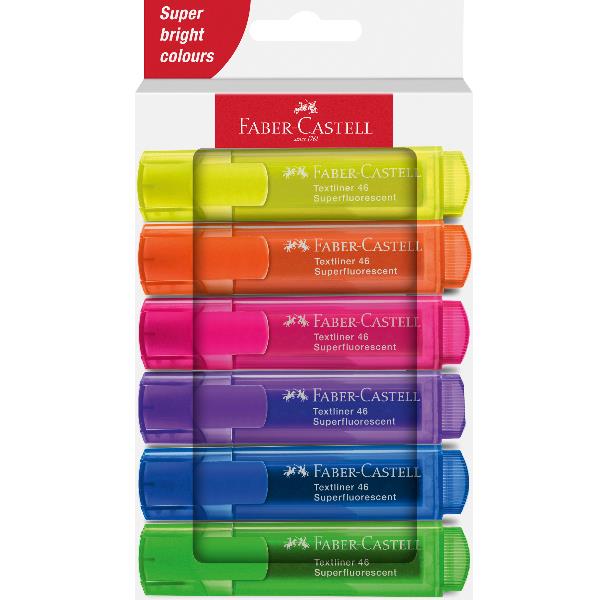 FABER CASTEL TEXTLINER 46 SUPERFLUORESCENT - Confezione da 6