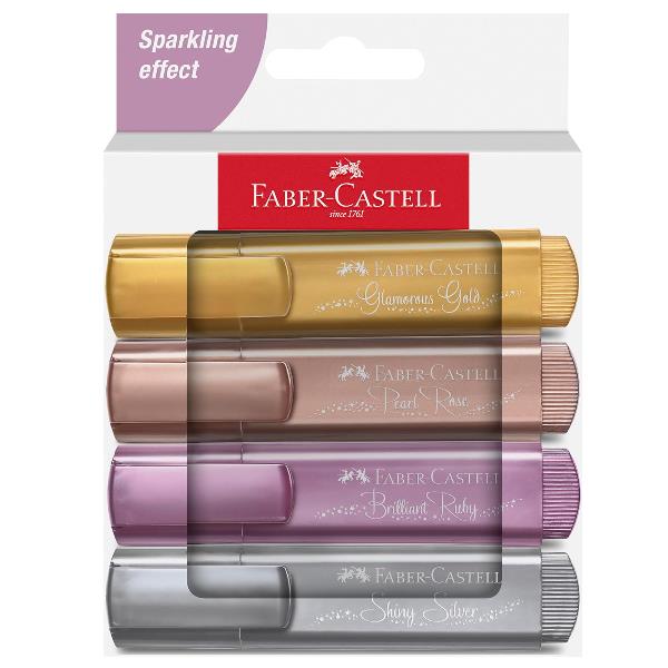 FABER CASTEL TEXTLINER 46 METALLIC - Confezione da 4
