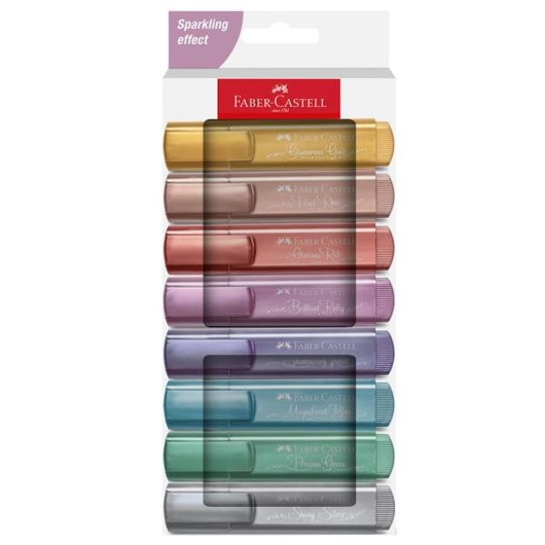 FABER CASTEL TEXTLINER 46 METALLIC - Confezione da 8