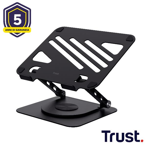 TRUST SUPPORTO/RIALZO PER LAPTOP IN METALLO - TRUST ZEFF - NERO