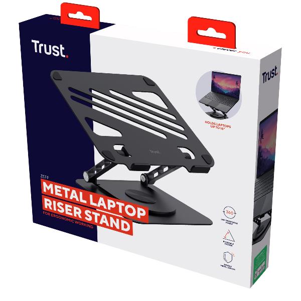 SUPPORTO/RIALZO PER LAPTOP IN METALLO - TRUST ZEFF - NERO 2