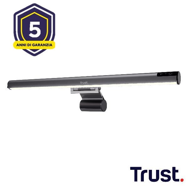 TRUST LAMPADA LED BARRA MONITOR LIGHT BAR, ANTI LUCE BLU, ANTI RIFLESSO, COMANDI TOUCH (LUCE FREDDA, NATURALE, CALDA) - TRUST SHYNE - NERO