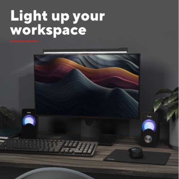 LAMPADA LED BARRA MONITOR LIGHT BAR, ANTI LUCE BLU, ANTI RIFLESSO, COMANDI TOUCH (LUCE FREDDA, NATURALE, CALDA) - TRUST SHYNE - NERO 10