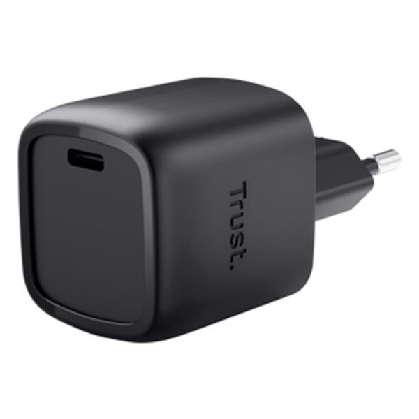 TRUST ALIMENTATORE USB-C GAN 30W - PLASTICA RICICLATA 50% - TRUST MAXO - NERO