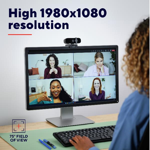 WEBCAM FULL HD 1980X1080P - FILTRO PRIVACY - 85% PLASTICA RICICLATA - TRUST TANOR - NERO 2
