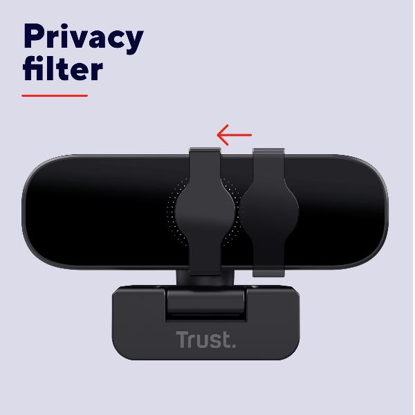 WEBCAM FULL HD 1980X1080P - FILTRO PRIVACY - 85% PLASTICA RICICLATA - TRUST TANOR - NERO 3