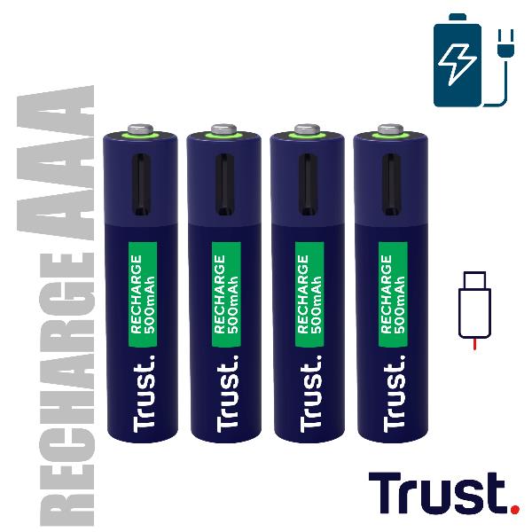 4 PZ BATTERIE AAA RICARICABILI VIA USB-C - BLU 2