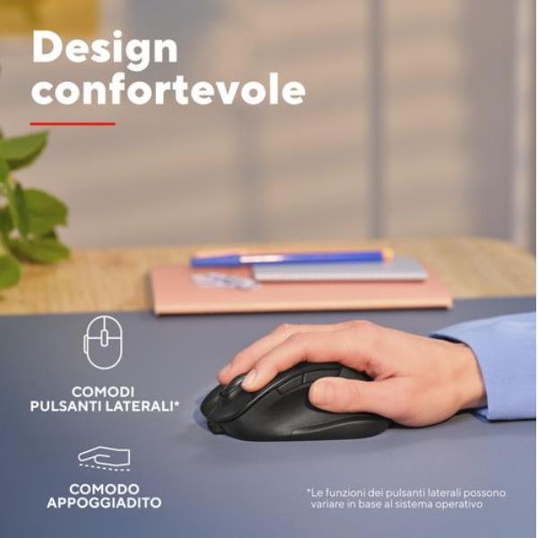 MOUSE WIRELESS RICARICABILE MULTICONNECT BT + WL 2,4GHZ - 2.400DPI - PLASTICA RICICLATA 50% - TRUST FYDA MULTIDEVICE - NERO 6