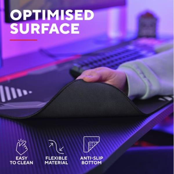 TAPPETINO/MOUSEPAD XXL - LAVABILE - PROTEGGI SCRIVANIA MISURA 930x400 - TRUST GXT 759 - JAPAN NERO 3