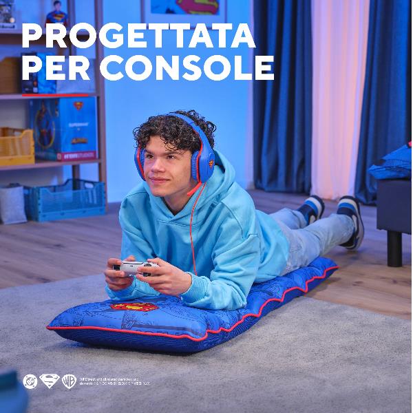 SEDIA GAMING DA PAVIMENTO PIEGHEVOLE LICENZIATA (DC) SUPERMAN - TRUST GXT 718SM RAYZEE - BLU 3