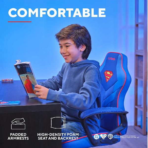 SEDIA GAMING PER RAGAZZI FINO 12 ANNI LICENZIATA (DC) SUPERMAN - TRUST GXT703SM REVVO KIDS CHAIR SUPERMAN - BLU 3