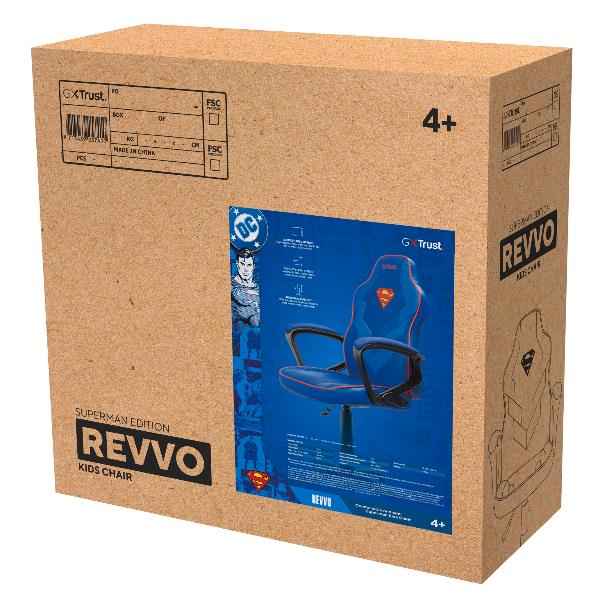 SEDIA GAMING PER RAGAZZI FINO 12 ANNI LICENZIATA (DC) SUPERMAN - TRUST GXT703SM REVVO KIDS CHAIR SUPERMAN - BLU 7