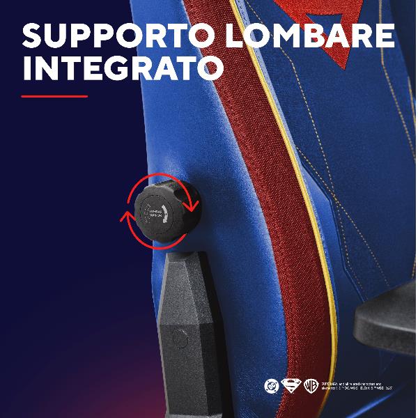 SEDIA GAMING PRO PREMIUM LICENZIATA (DC) SUPERMAN - TRUST GXT721SM RUYA PRO SUPERMAN BLU 2