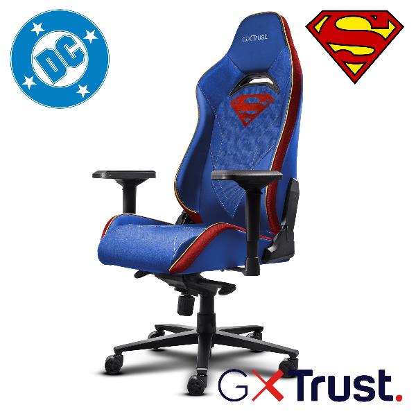 SEDIA GAMING PRO PREMIUM LICENZIATA (DC) SUPERMAN - TRUST GXT721SM RUYA PRO SUPERMAN BLU 8