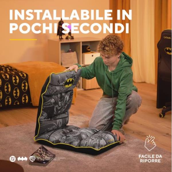 SEDIA GAMING DA PAVIMENTO PIEGHEVOLE LICENZIATA (DC) BATMAN - TRUST GXT 718SM RAYZEE - BATMAN GRIGIA 5
