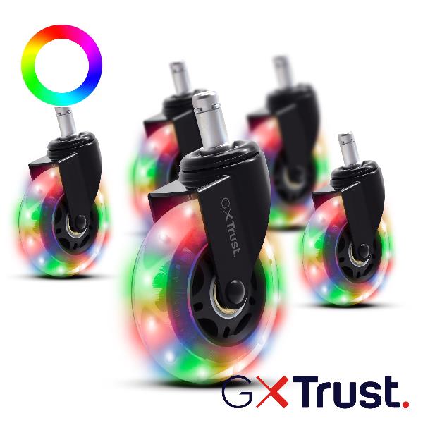 TRUST RUOTE ANTIGRAFFIO IN GEL PER SEDIA - ILLUMINATE RGB - TRUST GXT 701 RGB