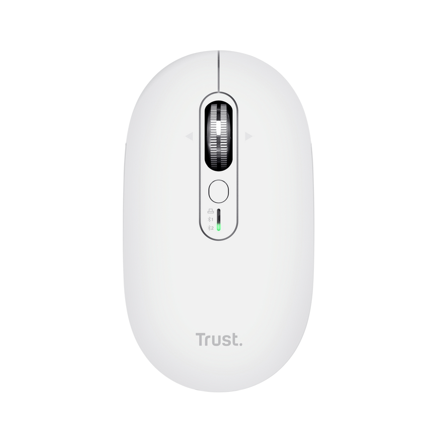 TRUST MOUSE WIRELESS HYPERSCROLL RICARICABILE MULTICONNECT WL 2,4GHZ + 2x BT ULTRASOTTILE SILENT - 3200DPI - TRUST SERON - BIANCO