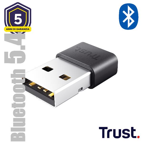 TRUST ADATTATORE BLUETOOTH® 5.4, CON PORTATA DI 10 METRI - TRUST MYNA - NERO