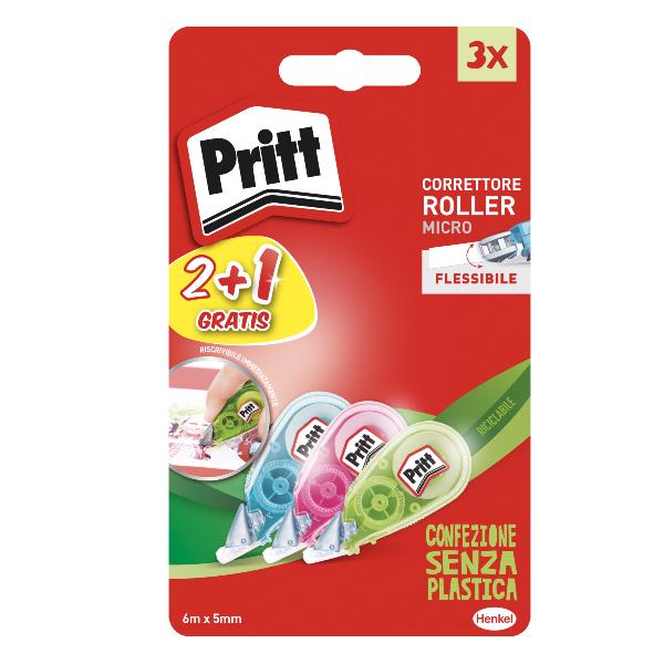 PRITT CORRETTORE MICRO ROLLER 5MM CONF.10x3 BLISTER 3